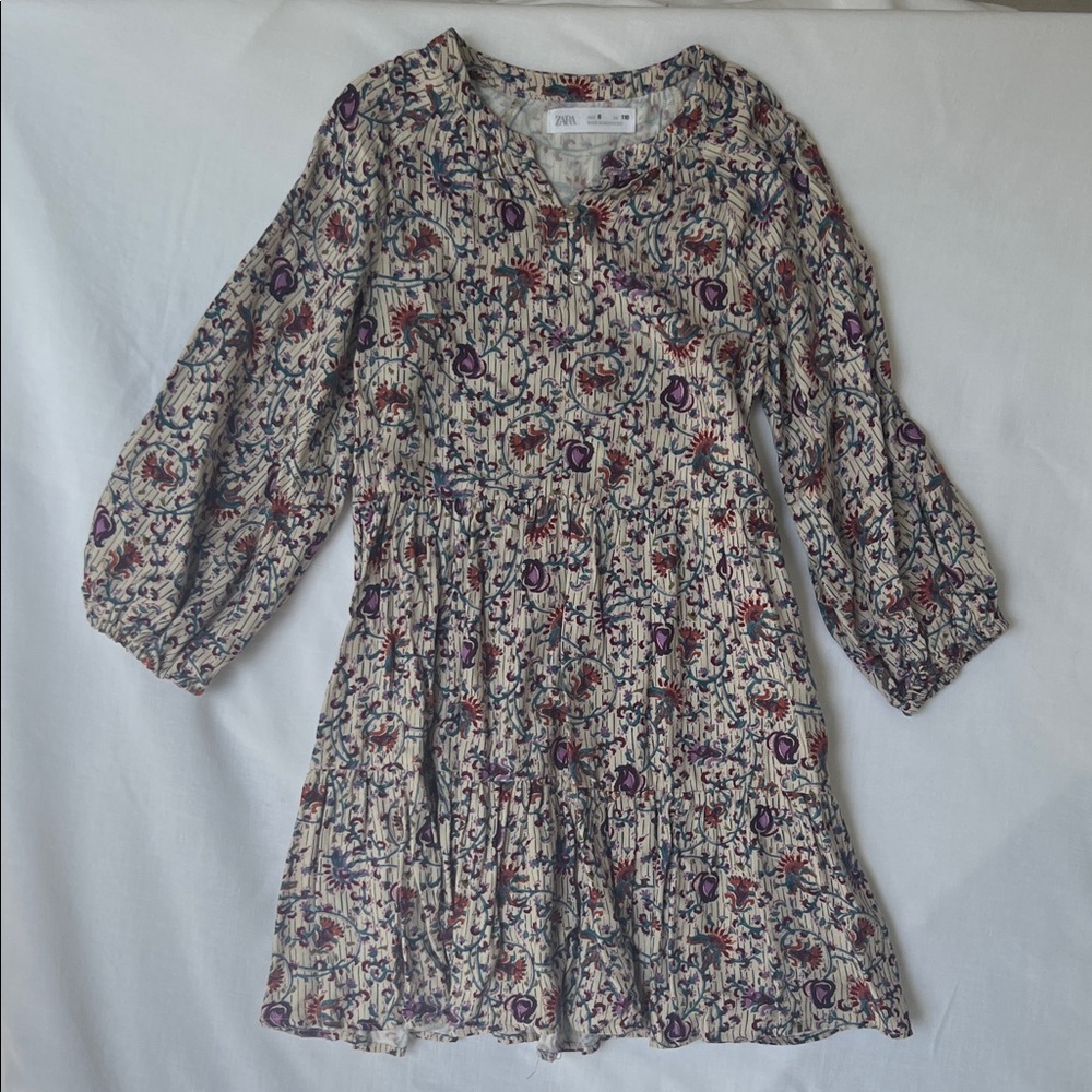 Zara Girls Botanical Printed Dress. Size 6